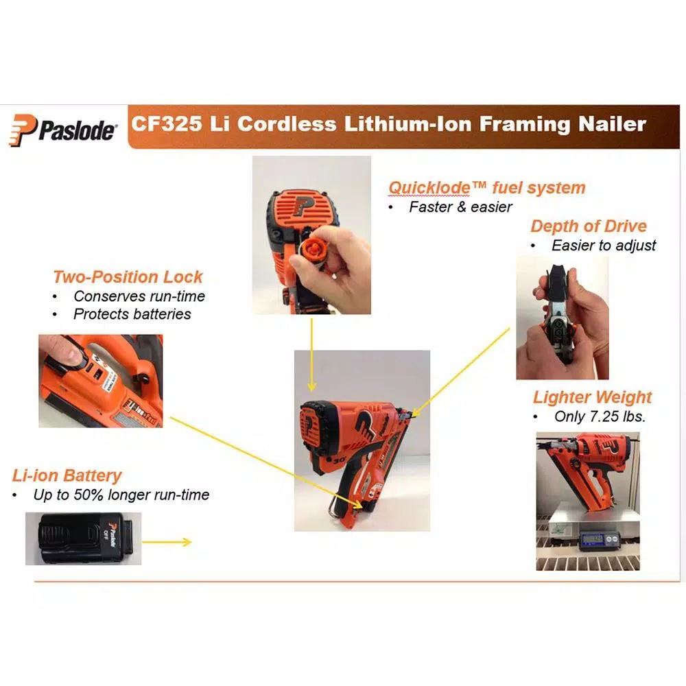 Paslode 16-Gauge Cordless Lithium-Ion Angled Finish Nailer Kit