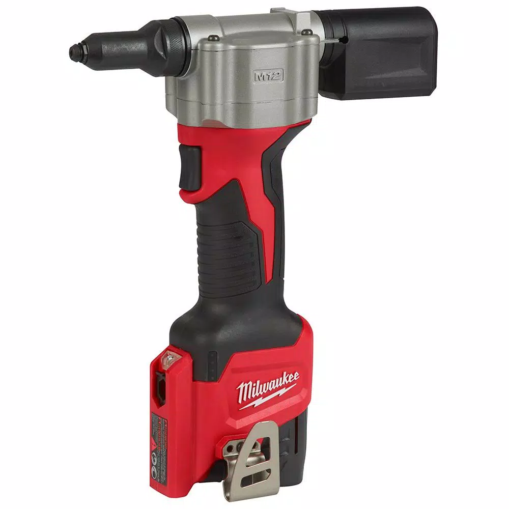 Milwaukee M12 12V Cordless Rivet Tool Kit with (2) 1.5Ah Batteries, Charger & 1000 Lumen Rover Flood Light