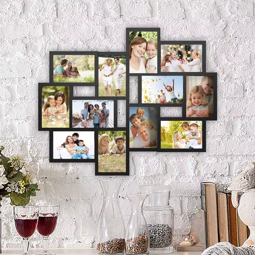 Lavish Home 12-Opening Black Matte Collage Picture Frame, 4 x 6 in. Photo Display