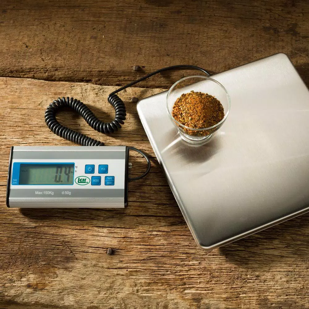 LEM 330 lb. Capacity Stainless Steel Digital Food Scale with LED Display