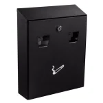 Alpine Industries Wall-Mounted Cigarette Disposal Station, Black Steel Outdoor Ashtray thumbnail 1