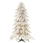 Home Decorators Collection Risch 7.5 ft. White Pine Heavy Flocked Pre-Lit LED Artificial Christmas Tree with 1000 SureBright Warm White Lights thumbnail 1