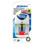 ACDelco AA/AAA NiMH Rechargeable Quick Charger Kit with 2 AA Batteries thumbnail 1