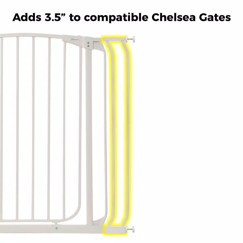 Dreambaby 3.5 in. Gate Extension for Chelsea Extra Tall Child Safety Gates, White