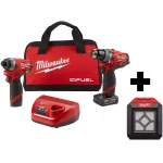 Milwaukee M12 FUEL 12V Li-Ion Brushless 2-Tool Combo Kit with LED Flood Light thumbnail 1