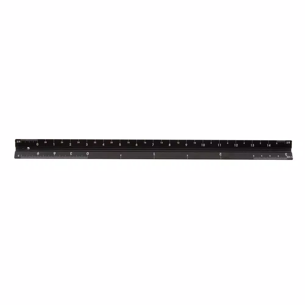 Swanson 12 in. Aluminum Scale Ruler, 3-Sided Precision Measuring Tool