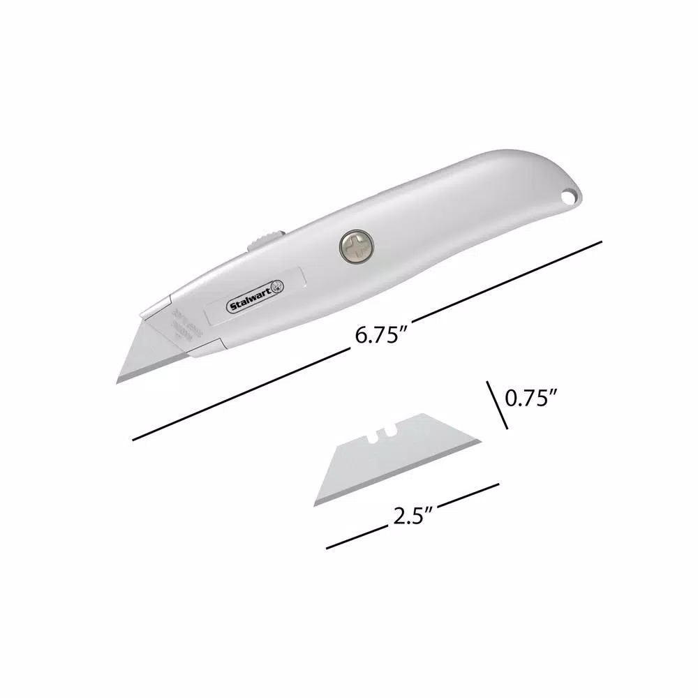 Stalwart Retractable Utility Knife Set, 6-Pack, Aluminum Alloy Body