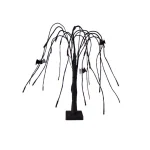 Northlight 24 in. Pre-Lit Black Glitter Halloween Cascading Willow Tree with Bats and Orange LED Lights thumbnail 1