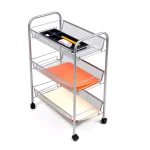 Mind Reader 3-Tier Rolling Silver Metal Mesh Storage Cart with 360° Casters thumbnail 3