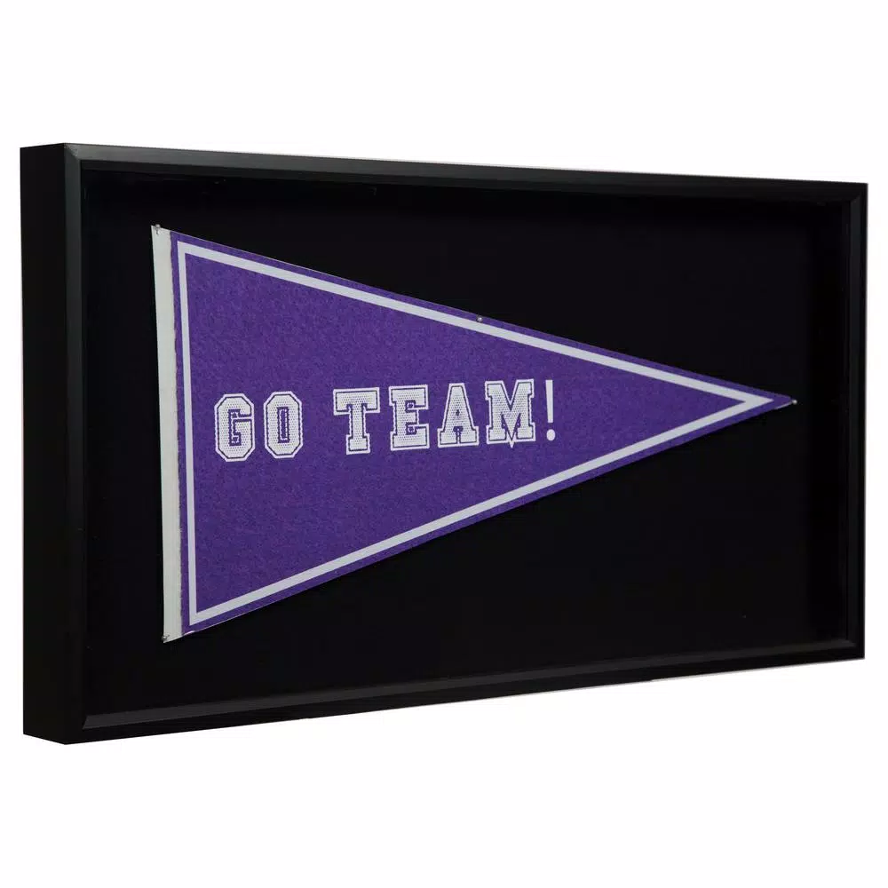 Pinnacle Pennant Display Case Shadow Box Frame - 16.6 x 31.6 in. Black Sports Memorabilia Frame