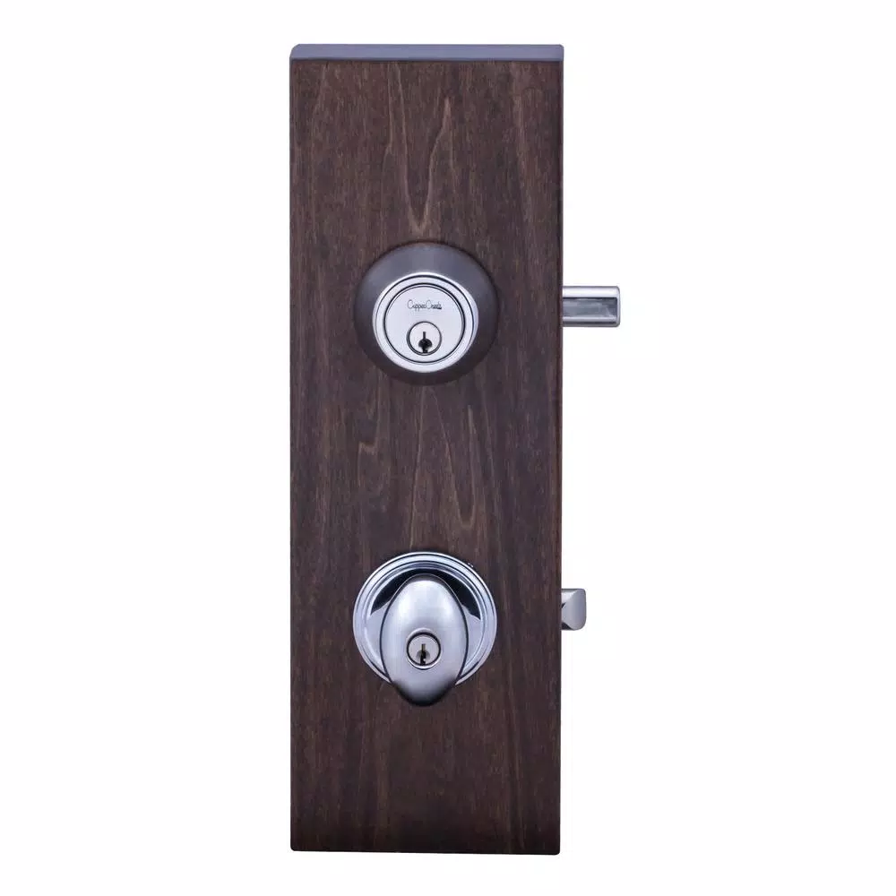 Copper Creek Colonial Polished Stainless Egg Door Knob with Single Cylinder Deadbolt Combo Pack