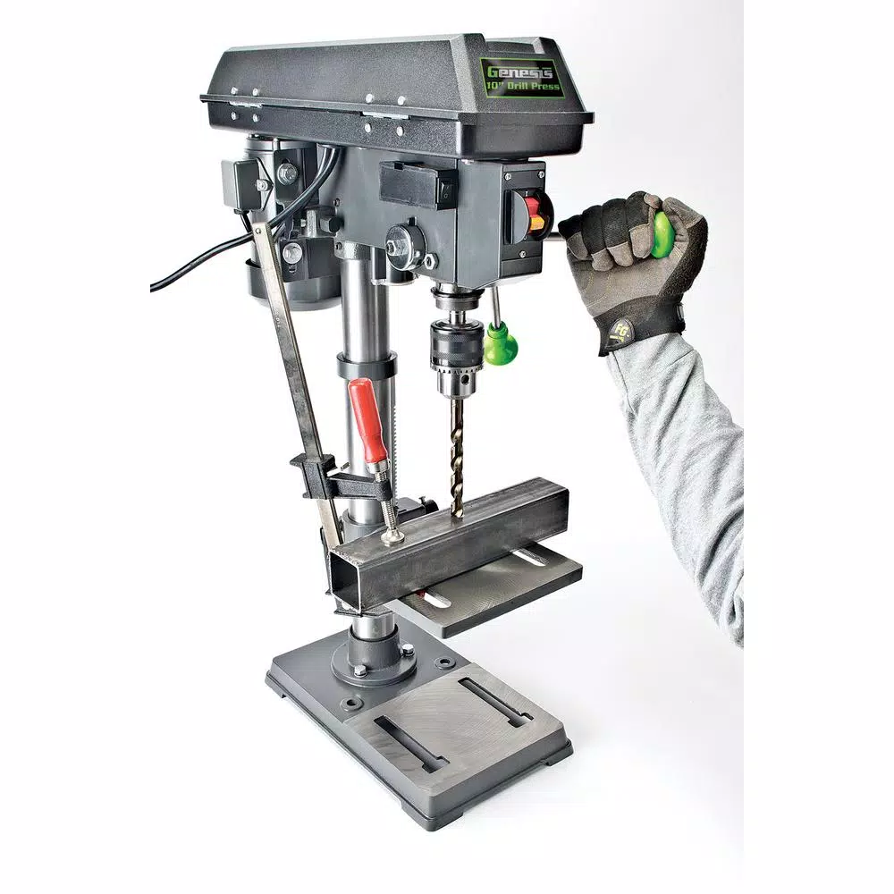 Genesis 10 in. 5-Speed Drill Press with 5/8 in. Chuck and LED Work Light