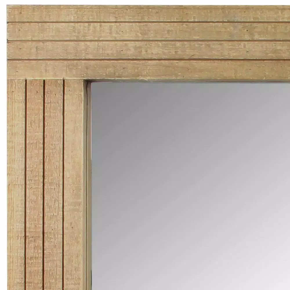 Stonebriar Collection Stonebriar Rectangle Worn Wood Wall Mirror, Brown Wood Frame, 18.11 x 24.16 in