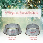 Costway 23.5 in. Silver Galvanized Metal Christmas Tree Collar thumbnail 3