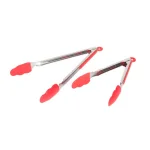 Core Kitchen Stainless Steel and Silicone Locking Tongs Set, Red (Set of 2) thumbnail 2