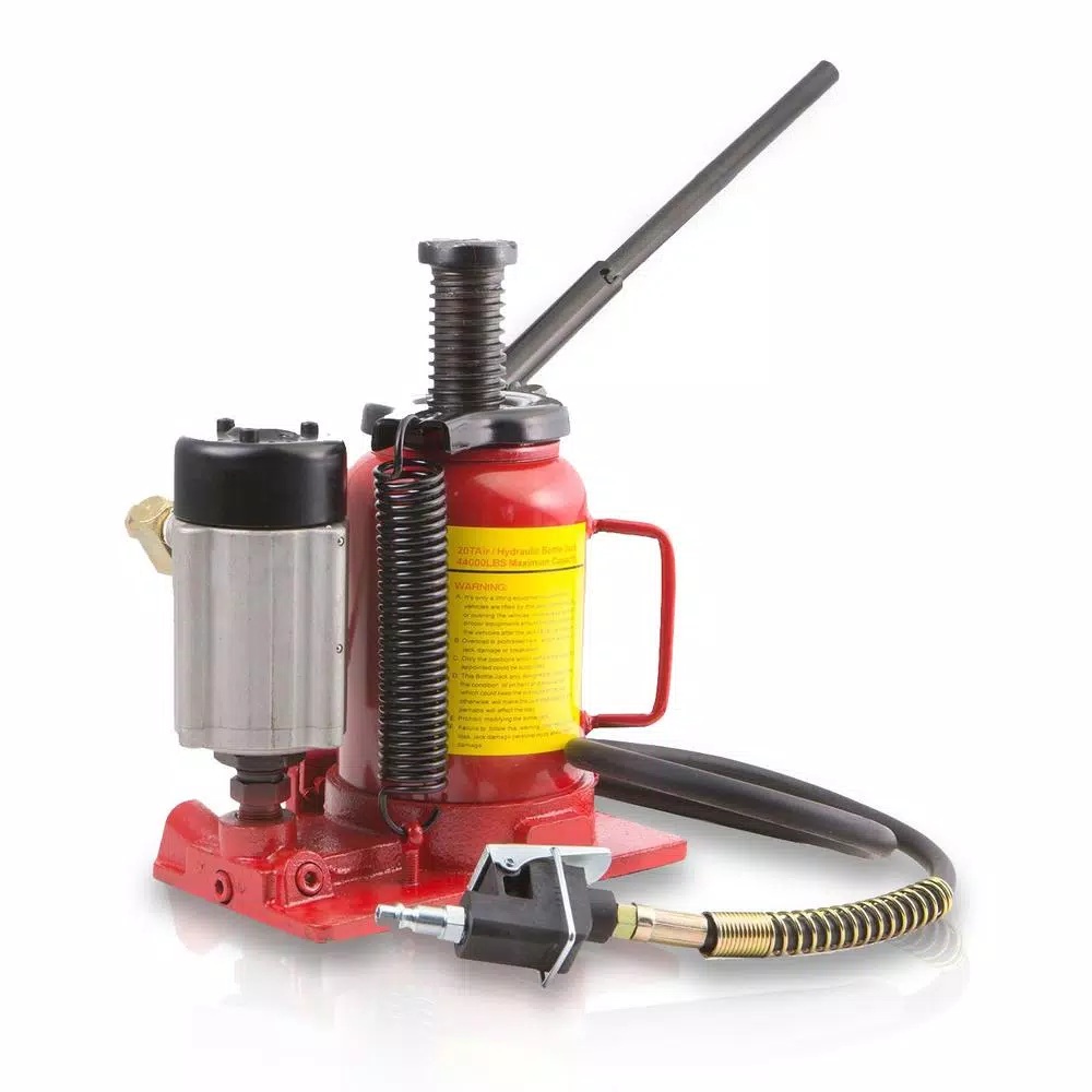 Stark 20-Ton Air/Manual Hydraulic Low-Profile Bottle Jack, 40,000 lb. Capacity