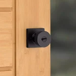 Kwikset Pismo Square Matte Black Keyed Entry Door Knob with SmartKey Security thumbnail 5