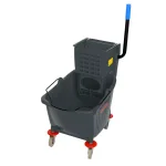 Alpine Industries 36 Qt. Mop Bucket with Side Press Wringer, Gray thumbnail 2