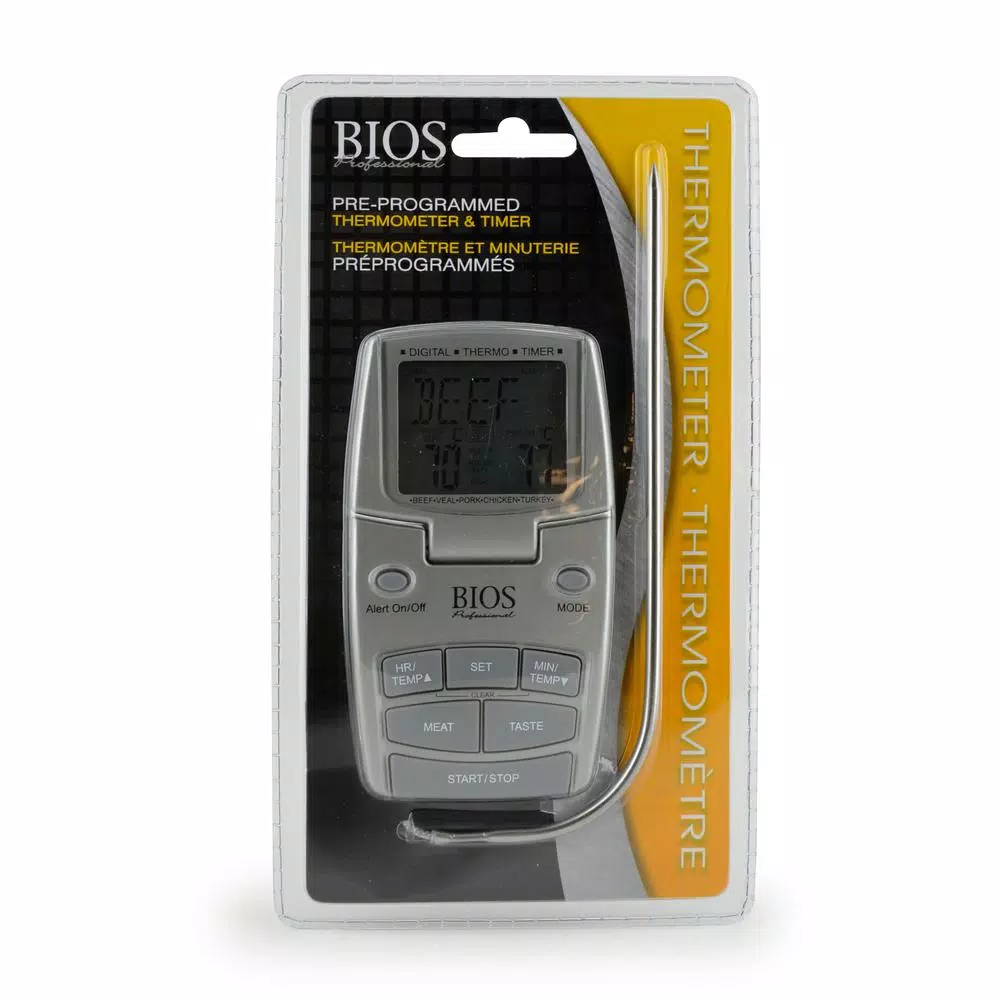 Unbranded Digital Meat Thermometer with Pre-Programmed Temperatures and Timer