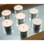 Stonebriar Collection Stonebriar White Unscented Tealight Candles, 8-Hour Burn Time, 100-Pack thumbnail 4