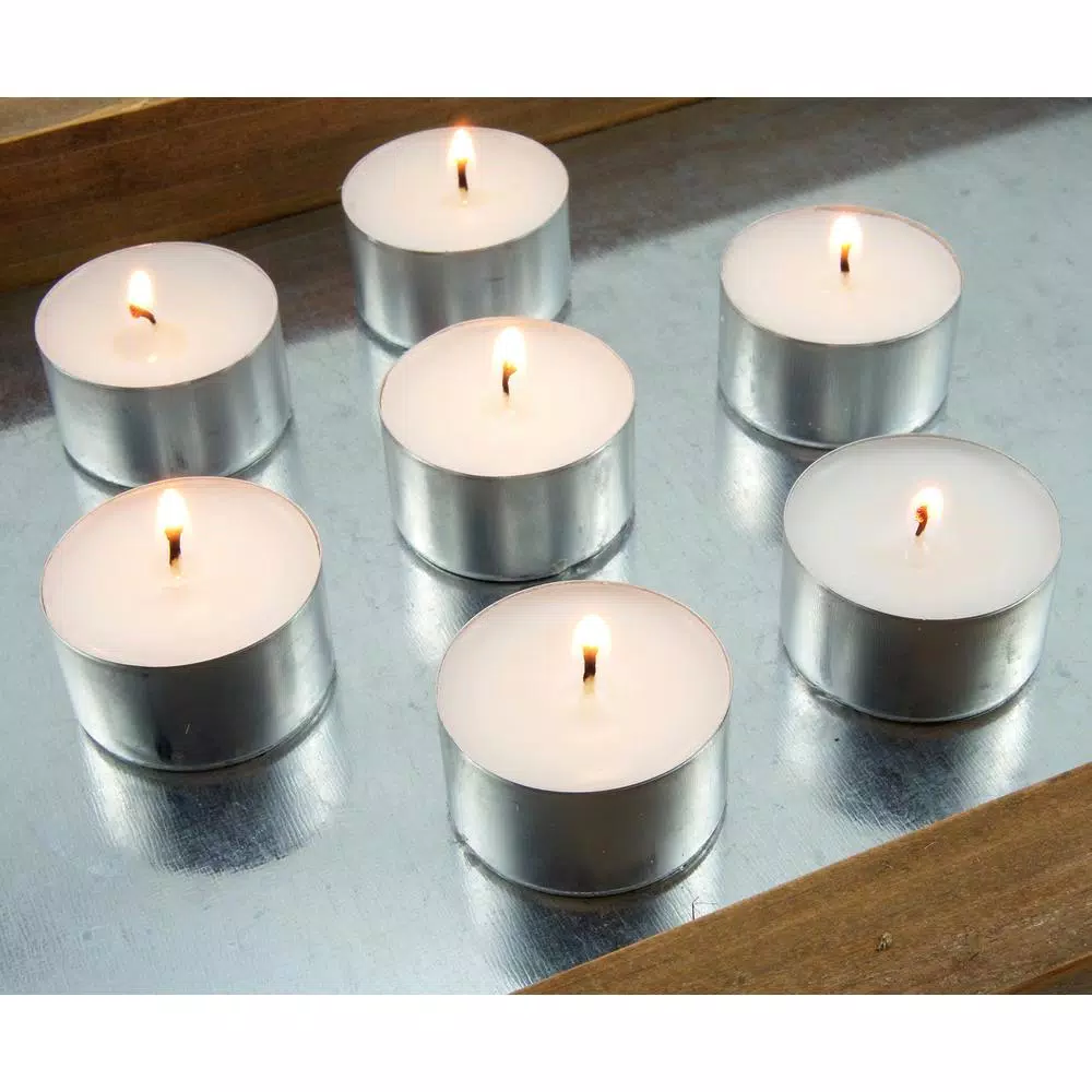 Stonebriar Collection Stonebriar White Unscented Tealight Candles, 8-Hour Burn Time, 100-Pack