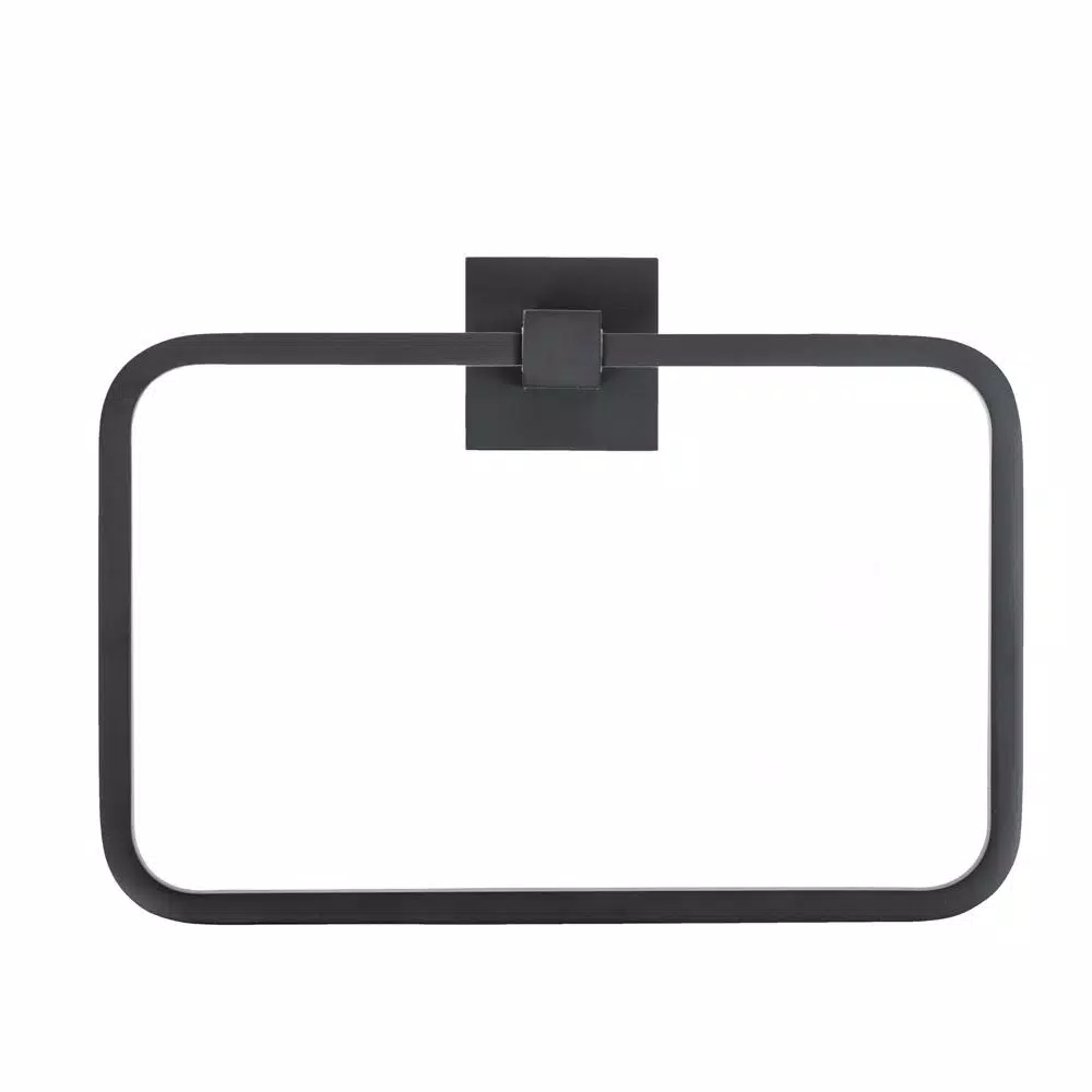 Italia Trieste Matte Black Wall Mount Towel Ring