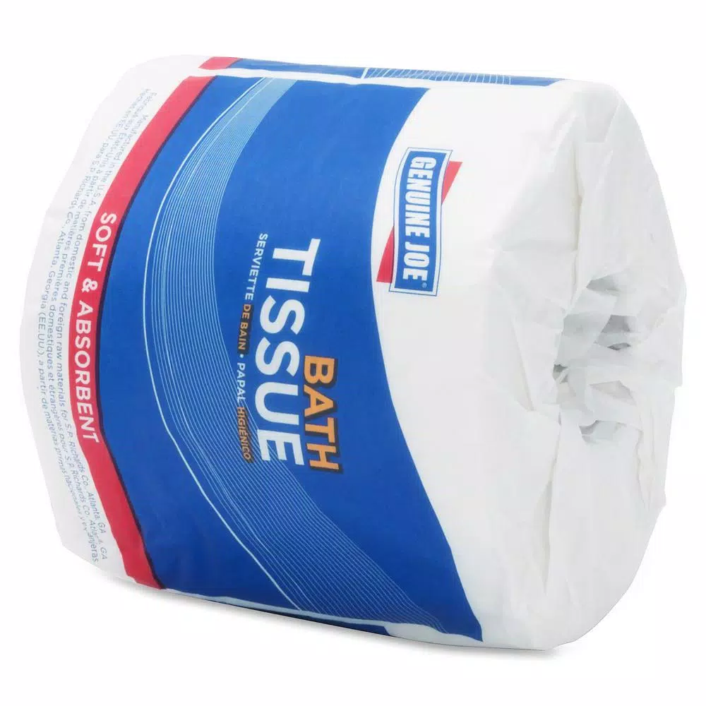 Genuine Joe 2-Ply Standard Recycled Toilet Paper, 500 Sheets per Roll, 96 Rolls Pack