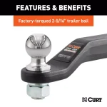 CURT Forged Steel Ball Mount, 2 in. Shank, 2 in. Drop, 15,000 lbs. Capacity, 2-5/16 in. Ball thumbnail 4