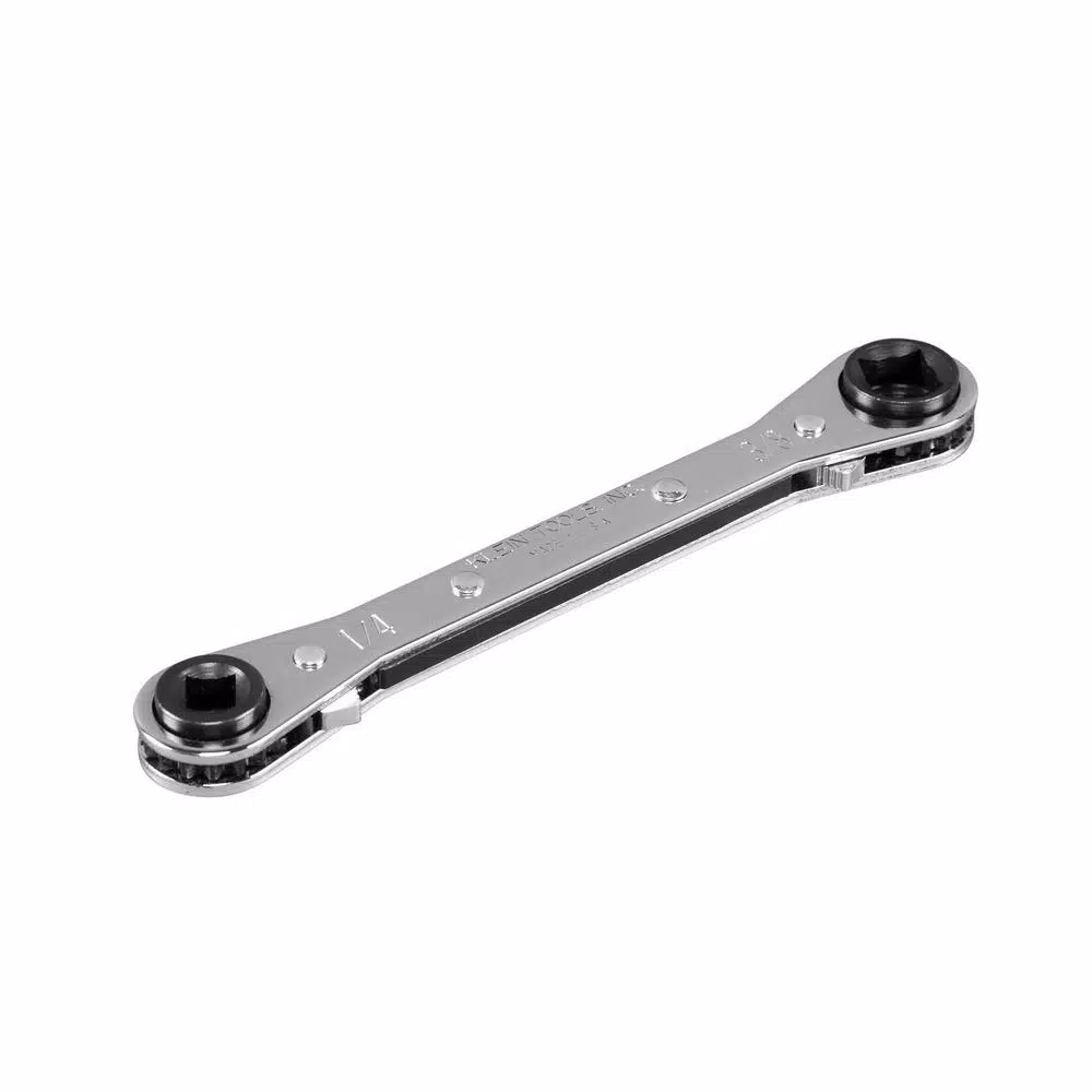Klein Tools 5.5 in. Ratcheting Refrigeration Wrench, Double Box End