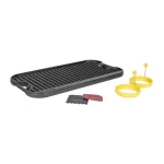 Lodge 5-Piece Reversible Cast Iron Stovetop Griddle Set with Egg Rings thumbnail 1