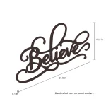 Lavish Home "Believe" Metal Cutout Wall Decor - Distressed Dark Brown Rustic Sign thumbnail 2
