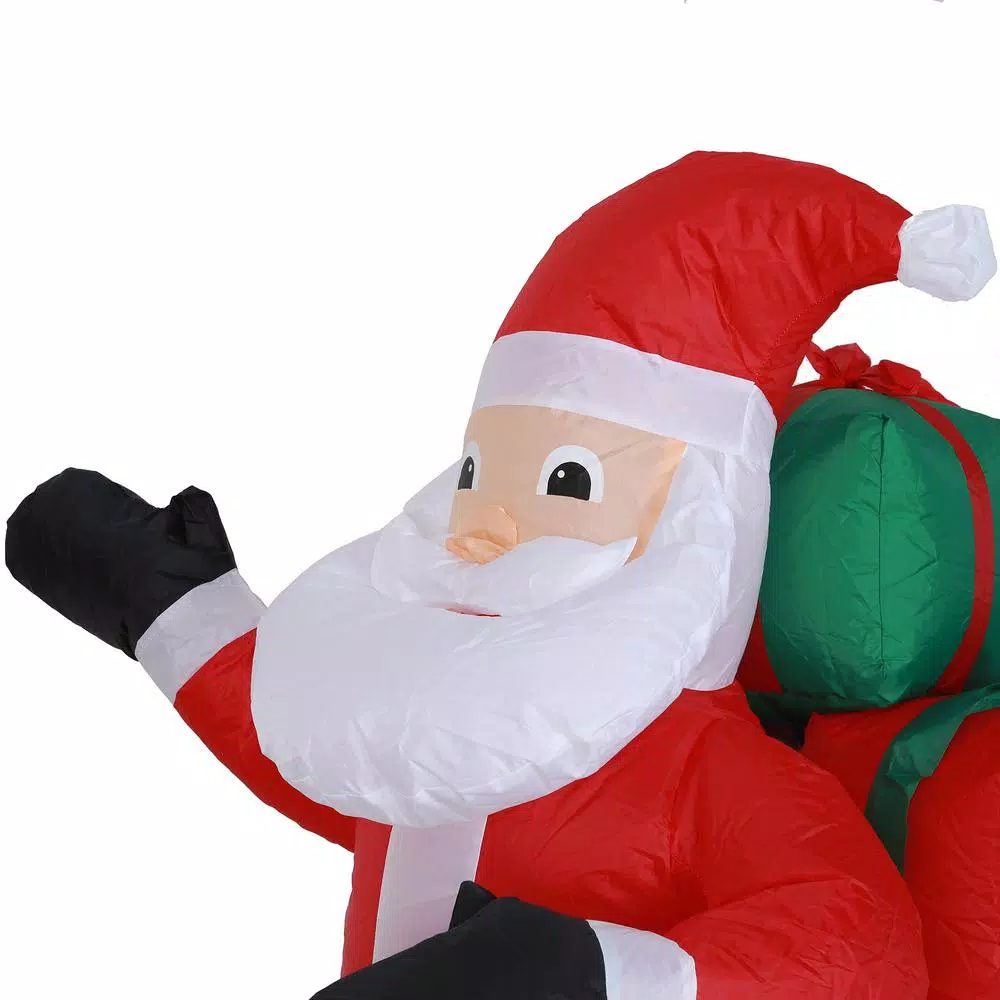 Luxen Home 7 ft. Santa and Sleigh Inflatable with LED Lights