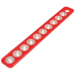 Triton Products MagClip 1/2 in. Drive Magnetic Socket Holder Strip with 10 Interchangeable Pegs, Red thumbnail 1