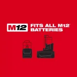 Milwaukee M12 FUEL 12V Cordless 3/8 in. Ratchet and 1/2 in. Stubby Impact Wrench Combo Kit with (2) 3.0 Ah Batteries thumbnail 6