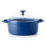 Blue Diamond 5.5 QT Blue Aluminum Nonstick Dutch Oven with Glass Lid thumbnail 1