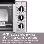 BLACK+DECKER 1500W 6-Slice Convection Toaster Oven with Broiler Pan, Black and Silver thumbnail 8