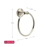 Delta Phoebe Brushed Nickel Towel Ring - Transitional Hand Towel Holder thumbnail 9