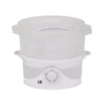 KALORIK 9.5 Qt. White Electric Food Steamer and Rice Cooker with 3-Tier Transparent Baskets and Built-In Timer thumbnail 5