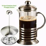 Ovente 8-Cup Stainless Steel French Press Coffee and Tea Maker, Nickel Brushed thumbnail 1