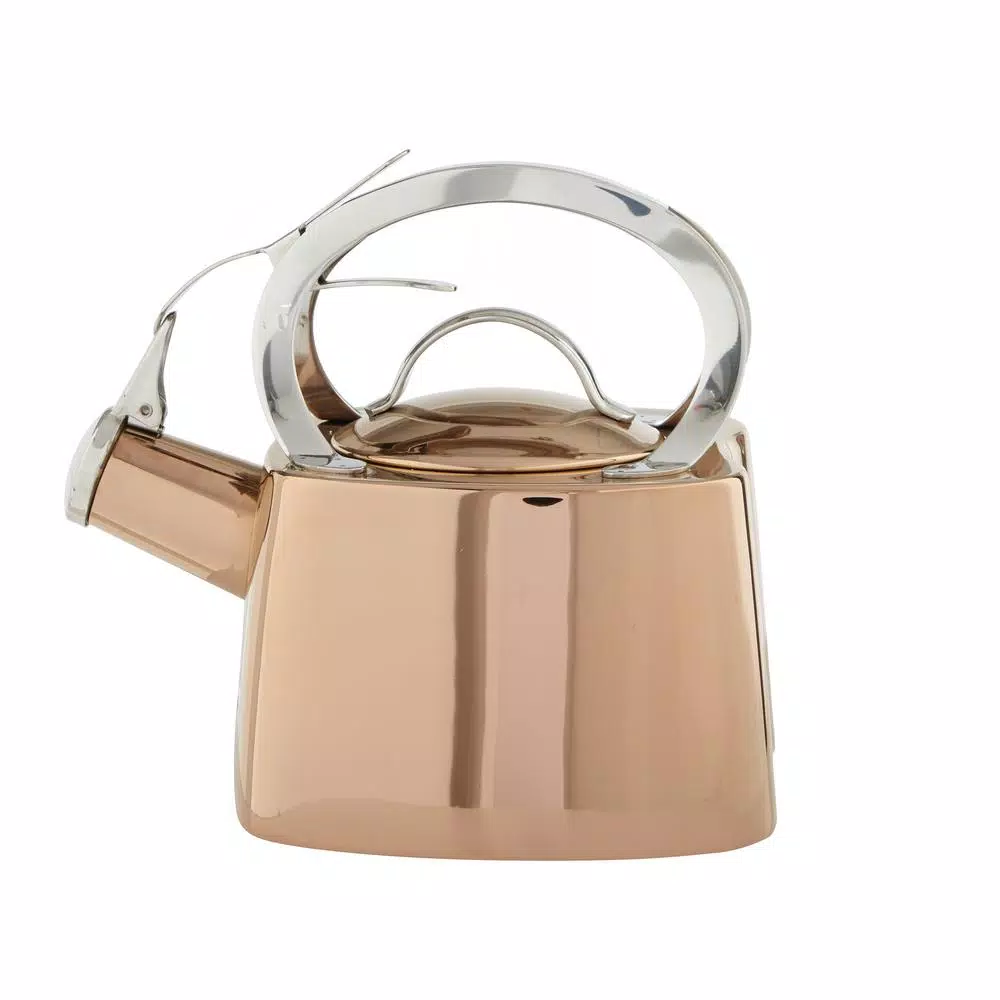 Old Dutch DuraCopper 1.7 Qt. Stovetop Tea Kettle, Copper Finish 18/8 Stainless Steel, Induction Safe