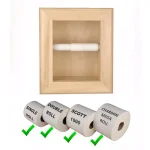 Unbranded Newton Solid Pine Recessed Toilet Paper Holder - Unfinished Niche Frame thumbnail 3