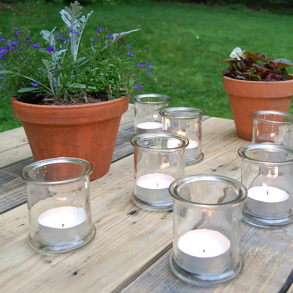 LUMABASE Mega Extra Large White Tea Light Candles, Unscented Paraffin Wax, 12-Count