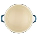 Ayesha Curry Ayesha Home Collection 12-Quart Porcelain Enamel Nonstick Stockpot with Lid, Twilight Teal thumbnail 2