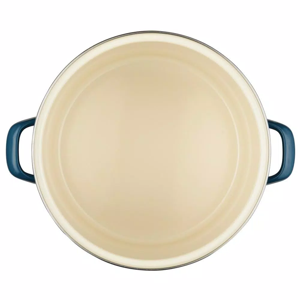 Ayesha Curry Ayesha Home Collection 12-Quart Porcelain Enamel Nonstick Stockpot with Lid, Twilight Teal