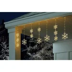 Home Accents Holiday 64 in. Snowflake Icicle Lights, 150 Warm White Micro Dot LED thumbnail 2