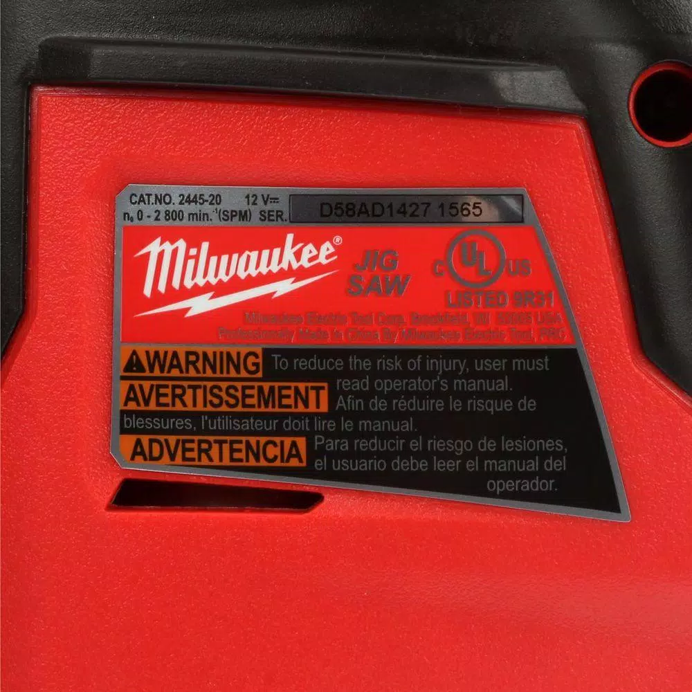 Milwaukee M12 12V Lithium-Ion Cordless High Performance Jig Saw (Tool Only)