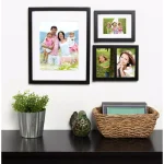 DesignOvation Gallery Wood Picture Frame Set, Black Satin Finish, Set of 4 thumbnail 5