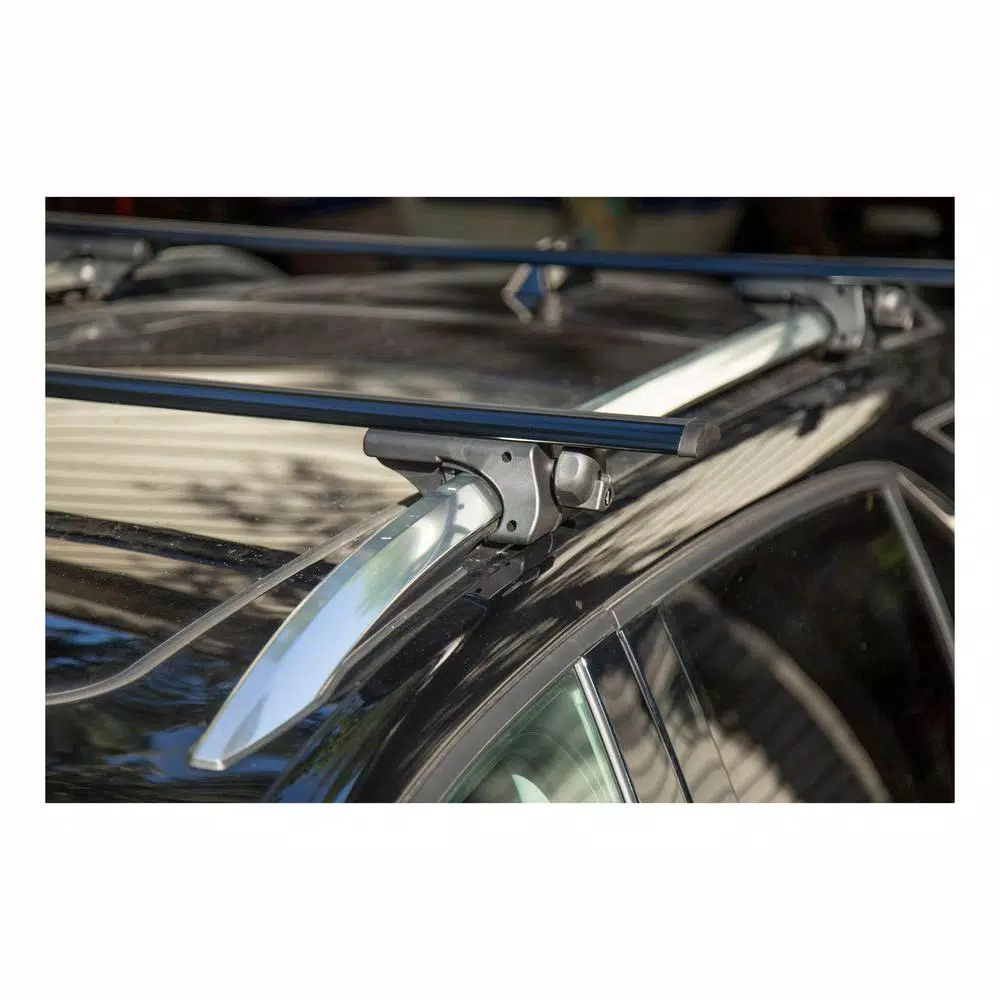 CURT Universal Aluminum Roof Rack Cross Bars, 150 lb. Capacity, Black (2-Pack)