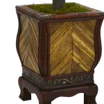 Nearly Natural 27 in. Artificial Boxwood Ball Topiary in Decorative Wood Planter thumbnail 3