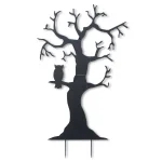 Gerson 72.5 in. Metal Tree Silhouette Halloween Yard Decoration with Owl thumbnail 1